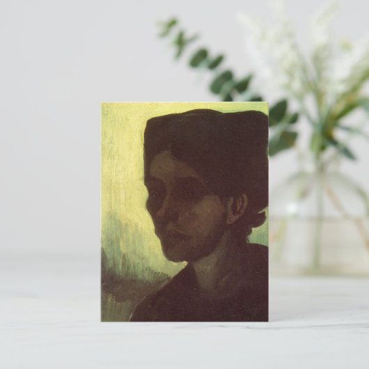 Hoofd van Young Peasant Woman door Vincent van Gog Briefkaart (Staand voorkant)