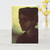 Hoofd van Young Peasant Woman door Vincent van Gog Kaart (Gele Bloem)