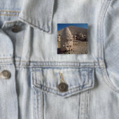 Hoofd van Zeus-Oromandes Vierkante Button 5,1 Cm (In situ)