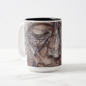 Hoofd Veinen en spieren Tweekleurige Koffiemok (Voorkant links)