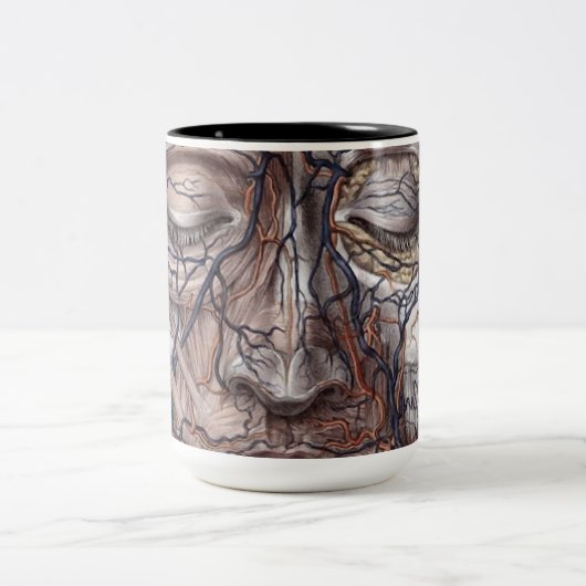 Hoofd Veinen en spieren Tweekleurige Koffiemok (Center)