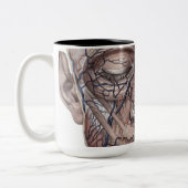 Hoofd Veinen en spieren Tweekleurige Koffiemok (Links)