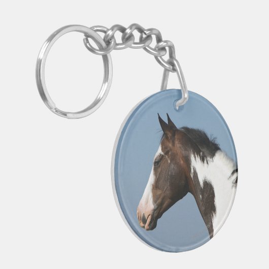 Hoofd verf paard 1 sleutelhanger (Voorkant Links)