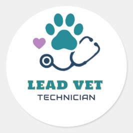 🩺 Hoofd Veterinair Technicus Dierenkliniek Team � Ronde Sticker