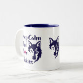 Hoofd Vintage Siberian Husky Tweekleurige Koffiemok (Voorkant links)