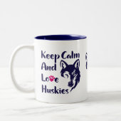 Hoofd Vintage Siberian Husky Tweekleurige Koffiemok (Links)