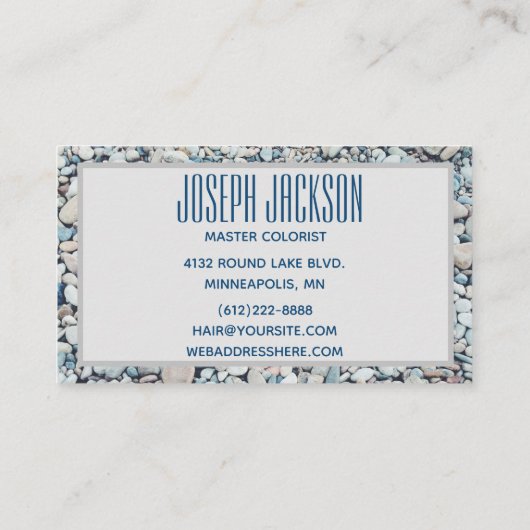 Hoofd Visitekaartje achtergrond kleutersteen (Achterkant)