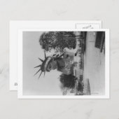 Hoofd Vrijheidsbeeld in Parijs Park Briefkaart (Voorkant / Achterkant)