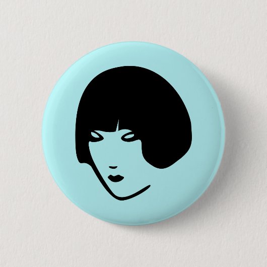 Hoofd vrouw ronde button 5,7 cm (Voorkant)