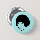Hoofd vrouw ronde button 5,7 cm (Voorkant /achterkant)