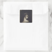 Hoofd vrouw vierkante sticker (Tas)