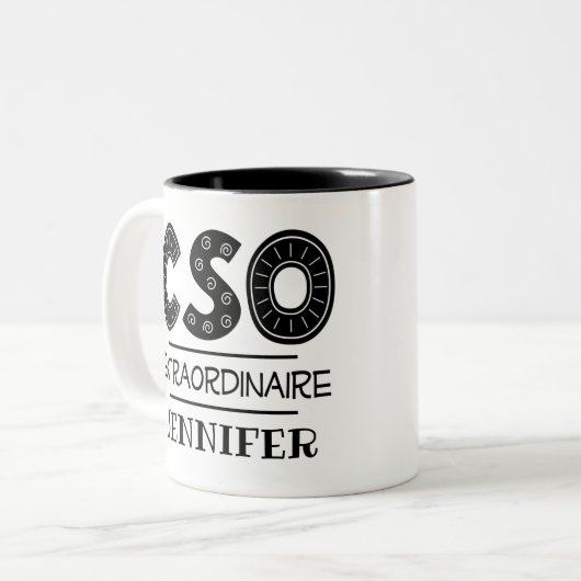 Hoofd Wetenschappelijk functionaris van de CSO Tweekleurige Koffiemok (Voorkant links)