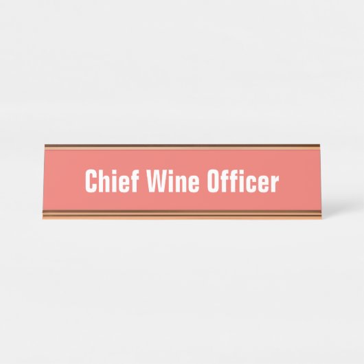 Hoofd wijnofficier Naam Bord Bureau Naambordje (Voorkant)
