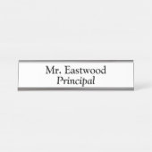 Hoofd wit bureau naambordje (Voorkant)