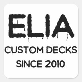 Hoofd witte logo vierkante sticker