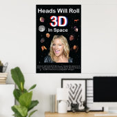 Hoofd zal 3D rollen: in de ruimte Poster (Thuiskantoor)
