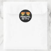 Hoofd Zonnebrillen op school Ronde Sticker (Tas)
