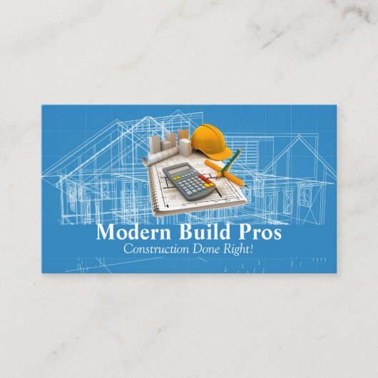 hoofdaannemer | Blauwdrukken | ingenieur Visitekaartje (Voorkant)