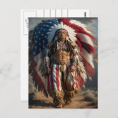 Hoofdadres van de Indiaanse vlag Briefkaart (Voorkant / Achterkant)