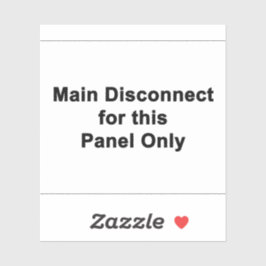 Hoofdafsluiting Alleen Voor Dit Paneel Sticker