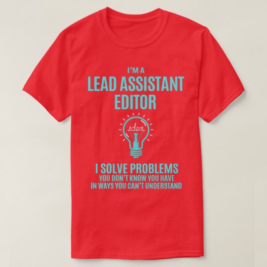 Hoofdassistent-editor I Problemen oplossen Taakcad T-shirt (Design voorkant)
