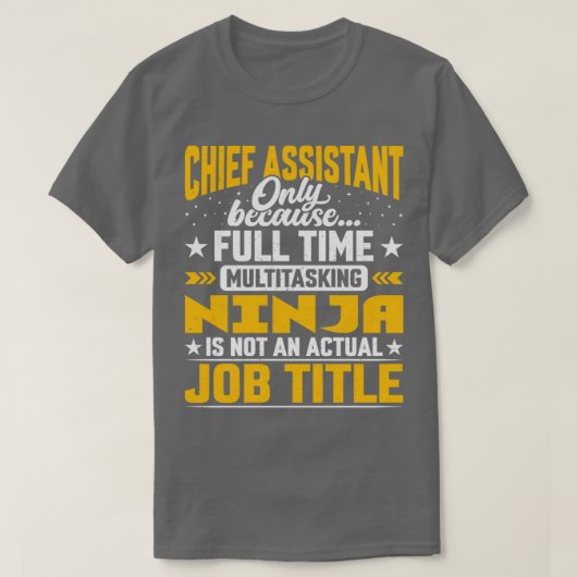 Hoofdassistent Functie Funny Chief Secretary AD T-shirt (Design voorkant)