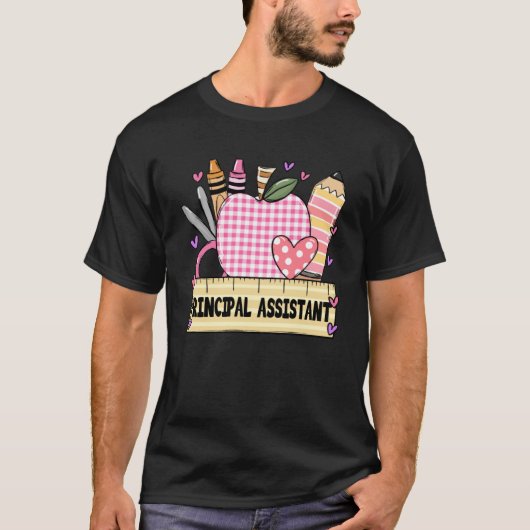 Hoofdassistent Valentijn S Day Teacher Lijst T-shirt (Voorkant)