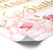 Hoofdband Maken Station Teken Roze Floral Stripes Poster (Hoek)