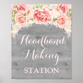 Hoofdband Making Station Roze Waterverf Hout Poster