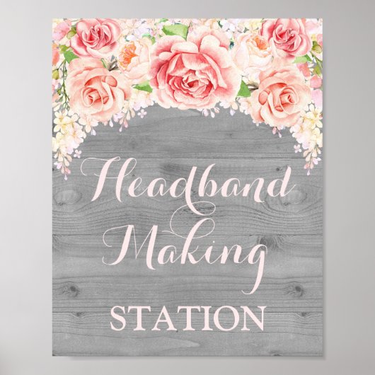 Hoofdband Making Station Roze Waterverf Hout Poster (Voorkant)