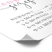 Hoofdband maten baby shower roze bloemenbord poster (Hoek)