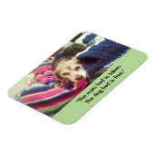 "Hoofdbed genomen/hondenbed vrij" 3x4 foto magneet (Linkerzijde)