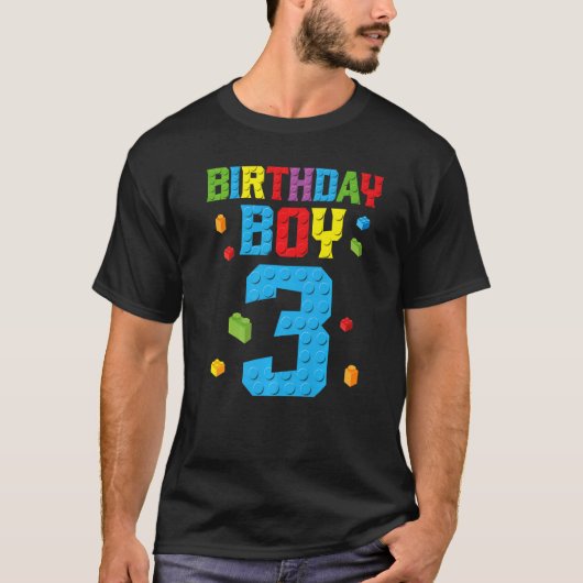 HoofdBouwer 3de Dag Jongen 3 Drie Jaar bouwt T-shirt (Voorkant)