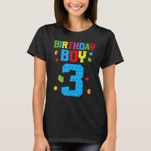HoofdBouwer 3de Dag Jongen 3 Drie Jaar bouwt T-shirt