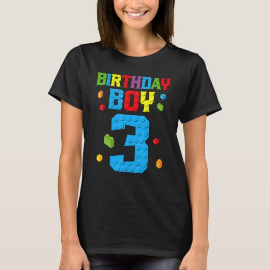 HoofdBouwer 3de Dag Jongen 3 Drie Jaar bouwt T-shirt (Voorkant)