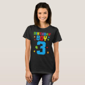 HoofdBouwer 3de Dag Jongen 3 Drie Jaar bouwt T-shirt (Voorkant volledig)