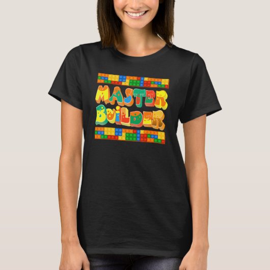 HoofdBouwer van de Bouwer van de Bouwer bouwstenen T-shirt (Voorkant)