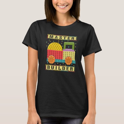HoofdBouwer van de Bouwer van de Bouwer bouwstenen T-shirt (Voorkant)