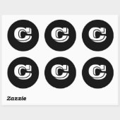 Hoofdbrief C Grote ronde trekkers van Janz Ronde Sticker (Vel)