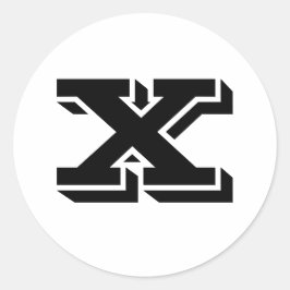 Hoofdbrief X kleine ronde stickers van Janz