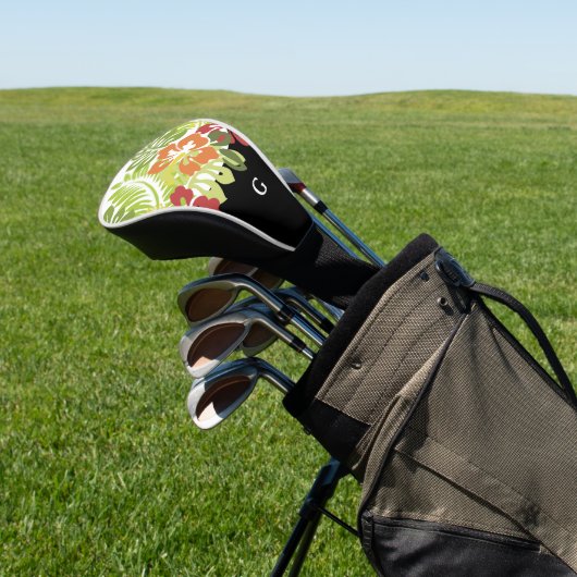 Hoofddekking voor golf met tropisch monogram golfheadcover (Insitu)