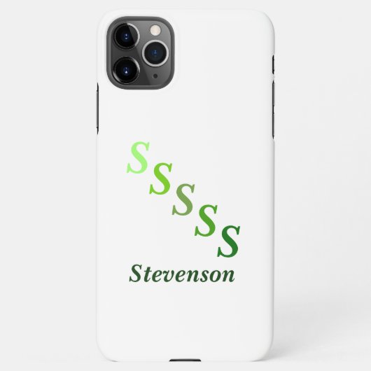 Hoofddeksel - Groene Getrapte Letters en Naam iPhone Hoesje (Achterkant)