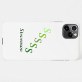 Hoofddeksel - Groene Getrapte Letters en Naam iPhone Hoesje (Achterkant horizontaal)