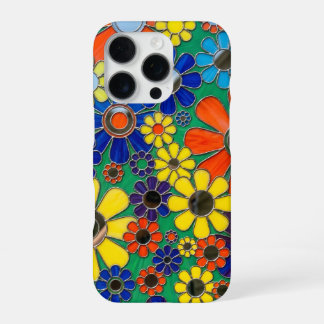 Hoofddeksel Kleurrijke Madeliefjes Mozaïek Kunst iPhone 16 Pro Hoesje