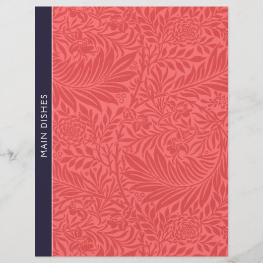 Hoofddeksels | Ontvanger divider |  Rode Floral (Achterkant)