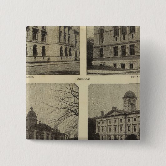 Hoofddeksels, Portland, Oregon Vierkante Button 5,1 Cm (Voorkant)