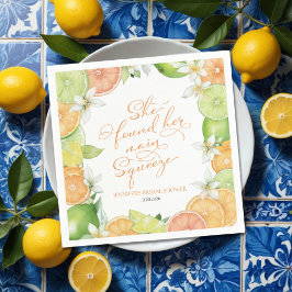 hoofddrukknop | Citrus Floral Vrijgezellenfeest Servet