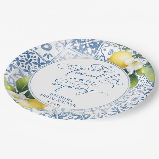 hoofddrukknop | Mediterraan Vrijgezellenfeest van Papieren Bordje (Gekanteld)