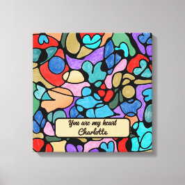 HOOFDELEN NEUROGRAFISCHE DIGITALE WATERVERVEN CANVAS AFDRUK