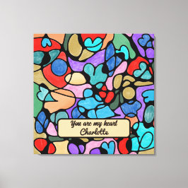 HOOFDELEN NEUROGRAFISCHE DIGITALE WATERVERVEN CANVAS AFDRUK